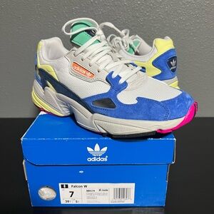 Adidas Falcon W Sneakers - White, Blue, and Pink